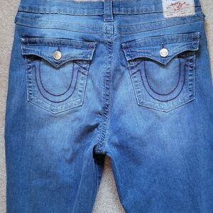 EXCELLENT CONDITION TRUE RELIGION HALLE HIGH RISE SUPER SKINNY JEANS SIZE 33